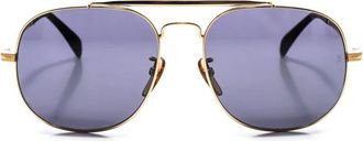 Eyewear by David Beckham Vierkante Metalen Zonnebril - Heren - Zonnebrillen - Geel - ONE Size - Accessoires
