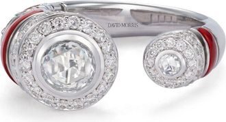 David Morris 18kt white gold Asiyah diamond ring - women - 18kt White Gold/Diamond - 51 - Silver