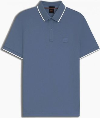 HUGO BOSS Mens Hugo Boss Mens Blue Passertip Polo Shirt - Size: 40