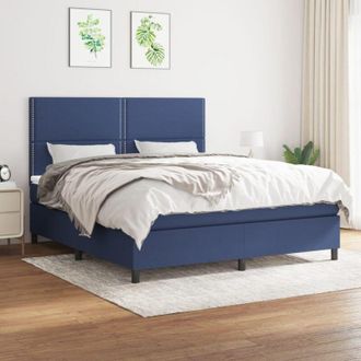 vidaXL Vidaxl - Cama Box Spring Con Colch&oacute;n Tela Azul 180x200 Cm