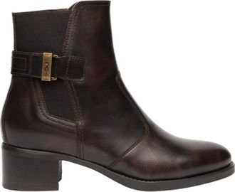 Nero Giardini Leren en Stoffen Enkellaars - Dames - Schoenen - Bruin - Maat: 37 EU Leer