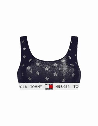 Tommy Hilfiger Womens Stretch Modal Burnout Bralette, Desert Sky - Black - Size: 10/8/10