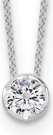 Diamond2Deal 14k White Gold 1/2 Ct Lab Grown Diamond Solitaire Slide Necklace 18 Clarity VS, Color D-E