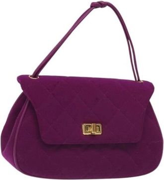 Chanel Pre-owned Cotton handbags - Dames - Vintage Handtas - Paars - ONE Size - Katoen - Vintage