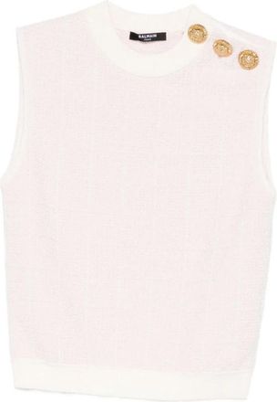 Balmain Mouwloze Tops - Dames - Tops zonder mouwen - Roze - S - Katoen - Tops