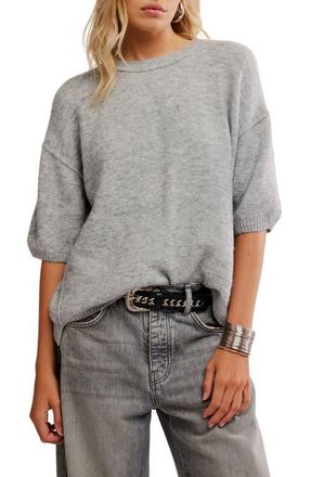 Free People Margot Oversize Short Sleeve Sweater in Heather Grey/dnu at Nordstrom, Size Large