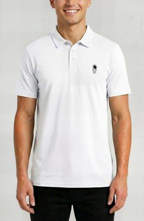 Dalix Astronaut Midweight Short Sleeve Polo Shirt in White at Nordstrom, Size Xx-Large