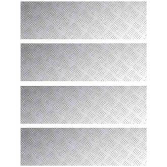 vidaXL Checker Plates 4 pcs Silver 100 x 30 cm Aluminium Vidaxl