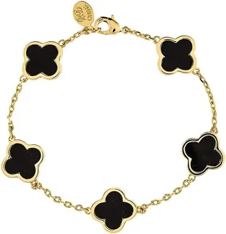 Rivka Friedman 18K Plated Onyx Bracelet