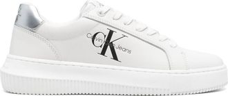Calvin Klein Jeans logo-print leather sneakers - women - Fabric/Recycled TPU/Rubber/Calf Leather - 39 - White