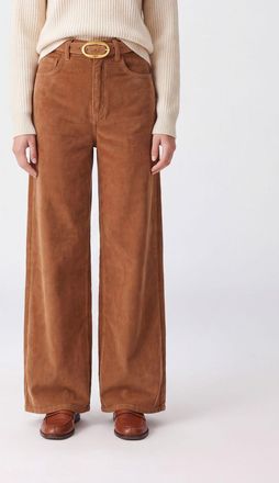 Twinset Pantaloni a gamba larga in velluto a coste con design a cinque tasche
