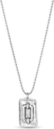 UNOde50 Long Silver-Plated Metal Alloy Necklace, Ball Lace And Double-Hook Embossed Charm