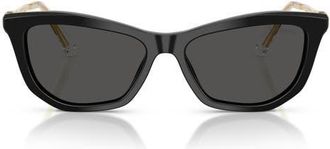 Swarovski 56mm Cat Eye Sunglasses in Black /Dark Grey at Nordstrom