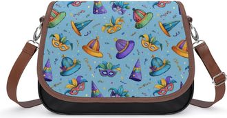 Generic Mardi And Gras Hat Mask Fashion Womens Crossbody Bags Novelty Handbag Shoulder Bag Purse
