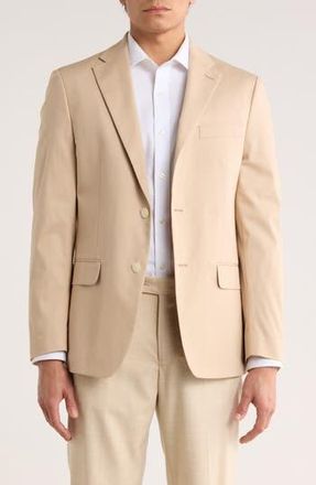 Tommy Hilfiger Two Button Notch Lapel Woven Sport Coat in Khaki Plain at Nordstrom Rack, Size 38 Regular