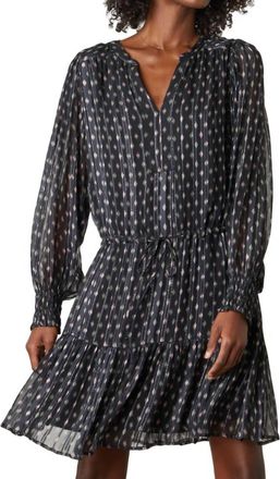 Velvet Anastasia Printed Lurex Stripe Dress In Starlit