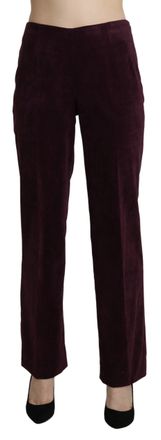 Bencivenga Suede High Waist Straight Trouser Womens Pants