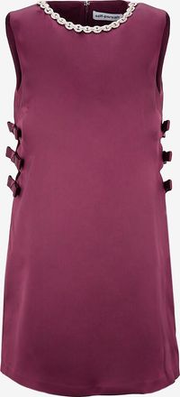 Self Portrait Minikleid aus Satin mit Kristallen und Ausschnitten