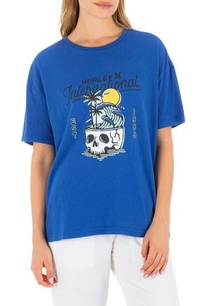 Hurley Skulltide Crewneck Cotton Boyfriend T-Shirt in Hydro at Nordstrom, Size X-Small