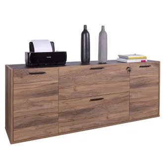 Decorspace Contromobile Con Ante E Cassetti da Vinci In Legno Da Ufficio Arredamento Per Interno H 73 Cm
