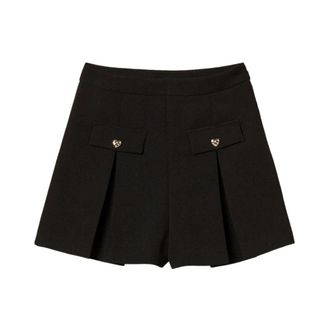 Twinset Twin-set Shorts - Dames - Bermuda - Zwart - M - Nylon - Korte Broeken