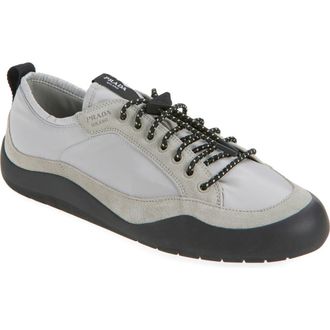 Prada Spitroc Mixed Media Low Top Sneaker in Nube at Nordstrom, Size 10.5Us