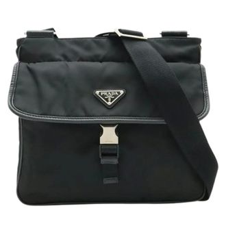 Prada Borsa a spalla in nylon e pelle Pre-owned - - Pre-owned - Donna - Nero - ONE SIZE