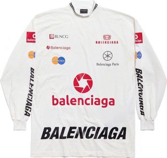 Balenciaga (WMNS) Balenciaga Top League Long Sleeve T-shirt White 767879TPVE99000