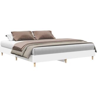 vidaXL Bed Frame without Mattress White 160x200cm Engineered Wood Vidaxl