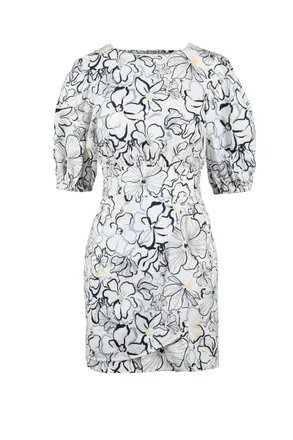 Attic and Barn White/Blue Short Cotton Dress