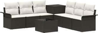 vidaXL Juego De Sof&aacute; 8 Uds. Negro Y Blanco Crema Vidaxl
