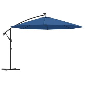 vidaXL Sombrilla De Jard&iacute;n Voladiza Con Luces Led Azul Celeste 350 Cm Vidaxl