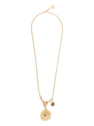 Chlo&eacute; coin jasper gem charm necklace - Gold