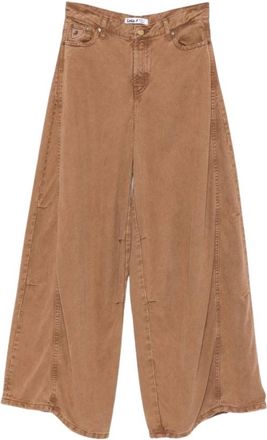 Lois Wide Leg Jeans - Dames - Loose Fit Jeans - Bruin - W27 - Jeans