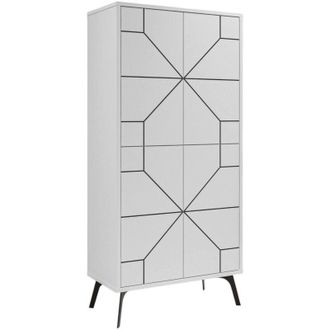 Dmora Gran Armario Multiusos Muhlifain, Muebles Multifuncionales, Zapatero, Armario Para Zapatos, 63x36 H136 Cm, Blanco - Dmora