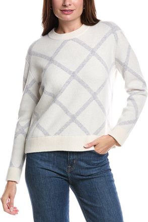 Forté Cashmere Reversible Bias Plaid Cashmere Sweater