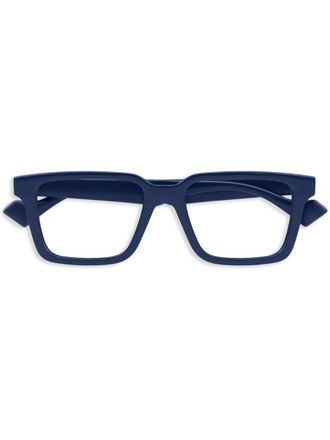 Gucci rectangle-frame glasses - men - Acetate - 56 - Blue