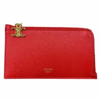 Celine Pre-owned Wallets, female, Red, Size: ONE SIZE Pre-owned Business Card Case
