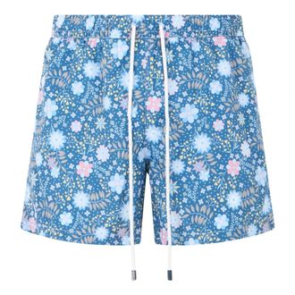 Fedeli Beachwear, male, Blue, Size: S Floral Swim Shorts