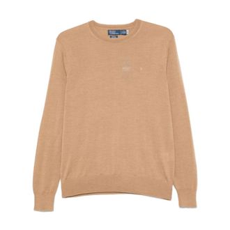 Polo Ralph Lauren Wollen Trui met Lange Mouwen - Dames - Ronde hals truien - Bruin - S - Wol - Truien & Vesten