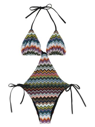 Missoni Zigzag Pattern Trikini Beachwear Multicolor