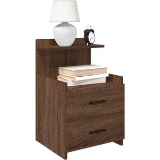vidaXL Comodini 2 pz con 2 cassetti in rovere marrone 40x36,5x62 cm - Vidaxl