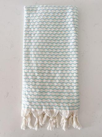 Anaya with Love Beach Wave Turkish Cotton Beach Towel in Bright Aqua at Nordstrom