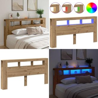 vidaXL Testiera LED Rovere Artigianale 200x18,5x103,5 cm Multistrato - Testiera a LED - Testiera per letto