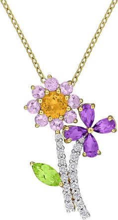 Rina Limor Gold-Plated Silver 2.84 Ct. Tw. Gemstone Pendant