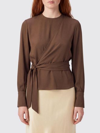 Federica Tosi Blusa drappeggiata in viscosa con cintura in vita e maniche lunghe