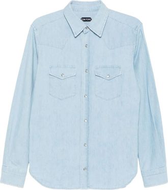 Tom Ford Camicia denim con tasche - Blu