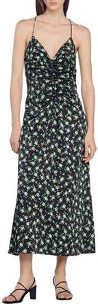 Sandro Paola Floral Tie Back Dress in Noir at Nordstrom Rack, Size 1 (Fits Like 2-4 Us) / 36 Eu