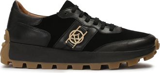 Kazar Zwarte sneakers met contrasterende zool - Dames - Sneakers - Zwart - 38 EU - Leer - Schoenen
