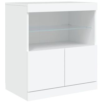 Berkfield Home Sideboard with LED Lights White 60x37x67 cm | Size: 60 x 37 x 67 cm